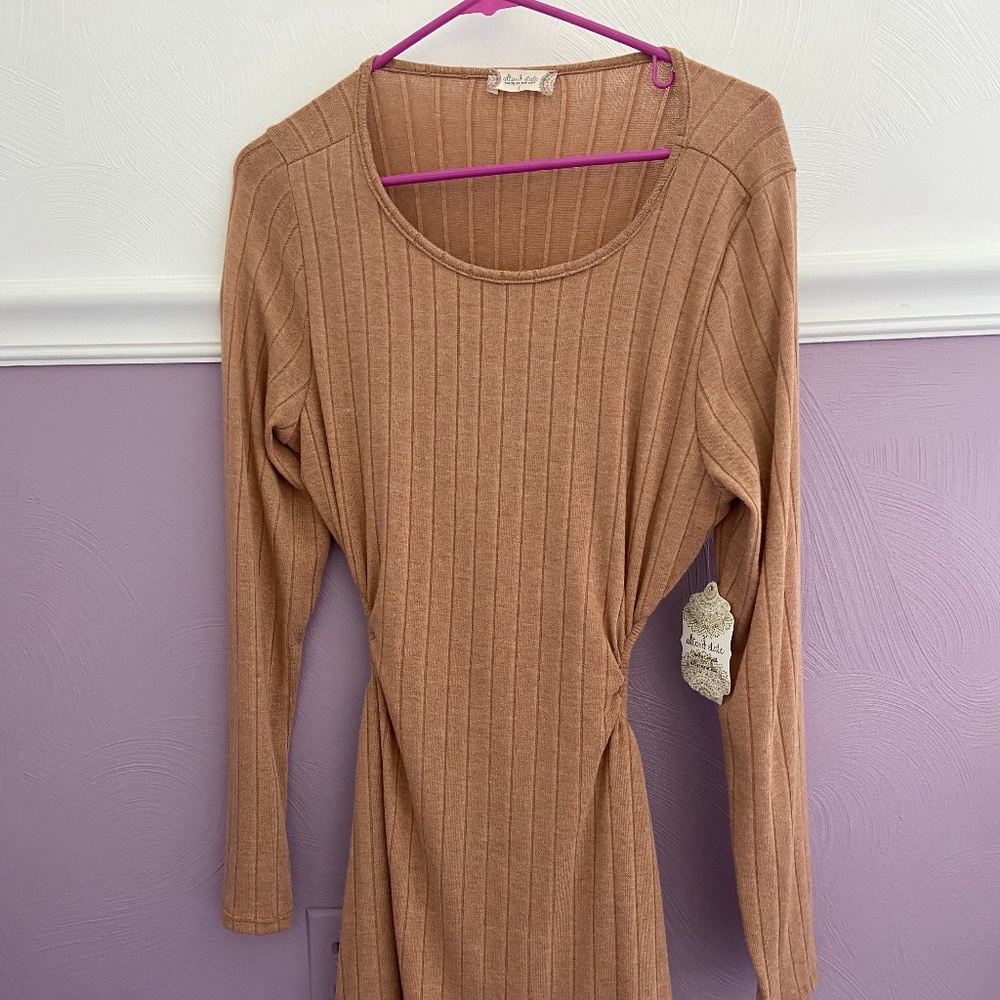 Brown Cut-Out Mini Dress